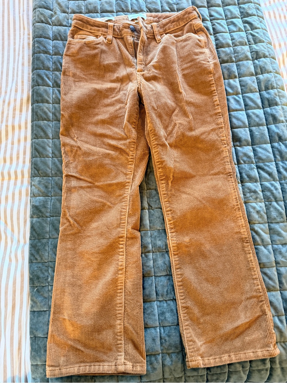 Women's Corduroy Flared Jeans in burnt orange